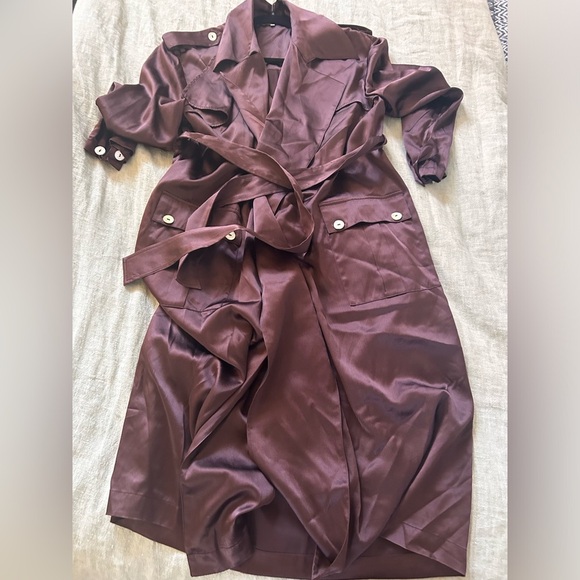 Silk95Five Kensington Trench Charmeuse size medium - Picture 2 of 9